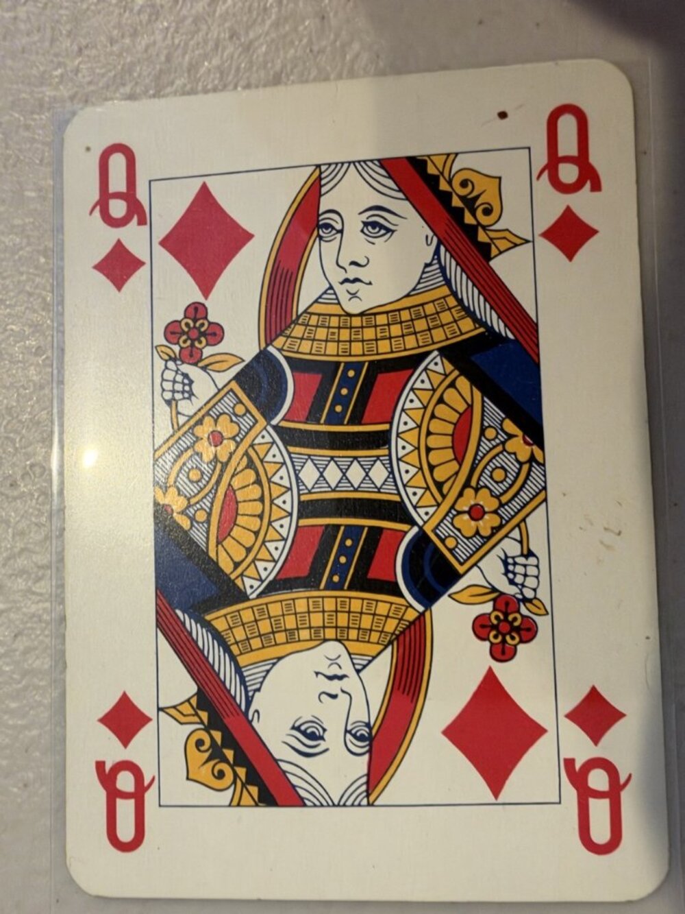 Gucci Queen of Diamonds Playing Card Single Vintage Navy Gold GG Back